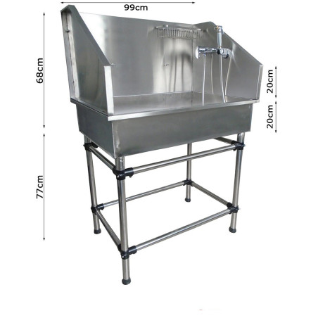 Baignoire de toilettage en inox pour petits chiens et chats – Qualité professionnelle