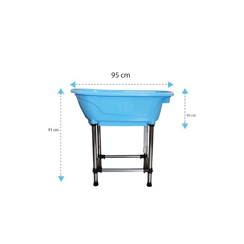 Phoenix Handy Tub M – Hundebadewanne 96 × 50 × 91 cm (Weiß/Blau)