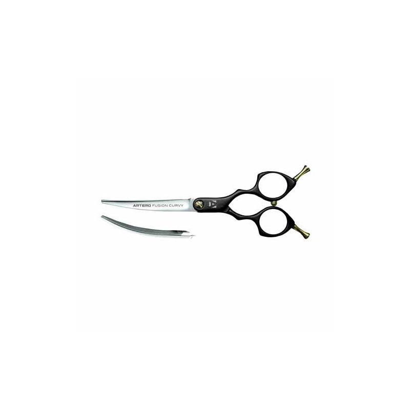 Artero Fusion Curvy Black – Profi Extra-gebogene Hundeschere mit schwarzem Griff