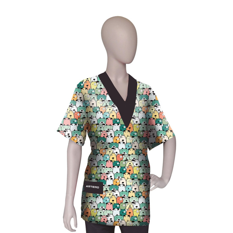 Artero Cartoons grooming workshirt smock with dog pattern