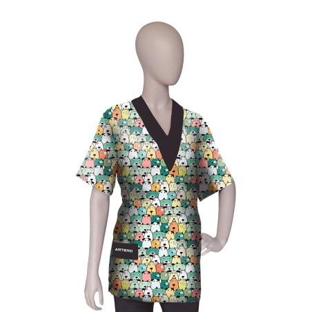 Artero Cartoons grooming workshirt smock with dog pattern