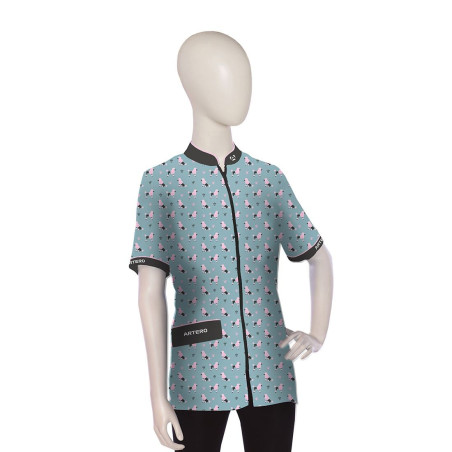 Artero Poodle grooming workshirt smock with zip closure