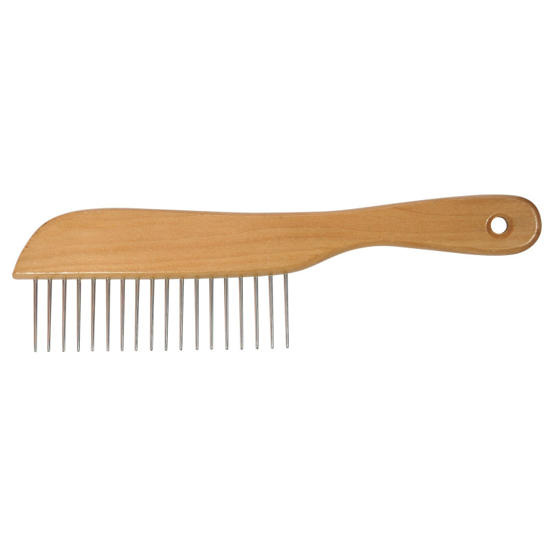 Ideal Dog Pudel Kamm 18 Zähne – Holzgriff | Professionelles Grooming