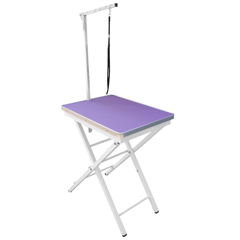 Groom-X Ringside Tisch Lila 60×45×73–82 cm – Professioneller Ausstellungstisch für Hunde