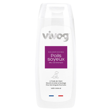 Vivog Shampooing professionnel pour chien – Poils Soyeux – Longues fourrures