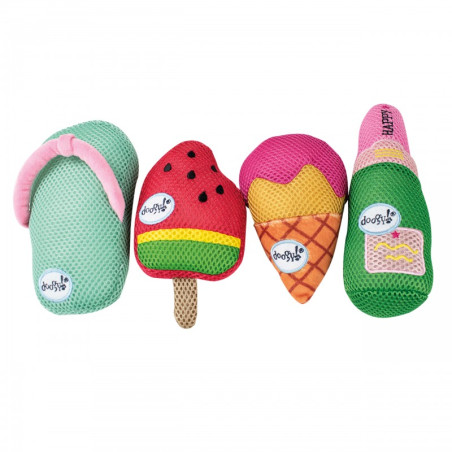 Doogy Summer Party Cooling Toys – set 4 chladicích hraček pro psy