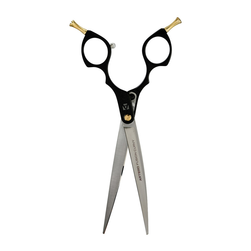 Artero Fusion Curvy Black – Profi Extra-gebogene Hundeschere mit schwarzem Griff
