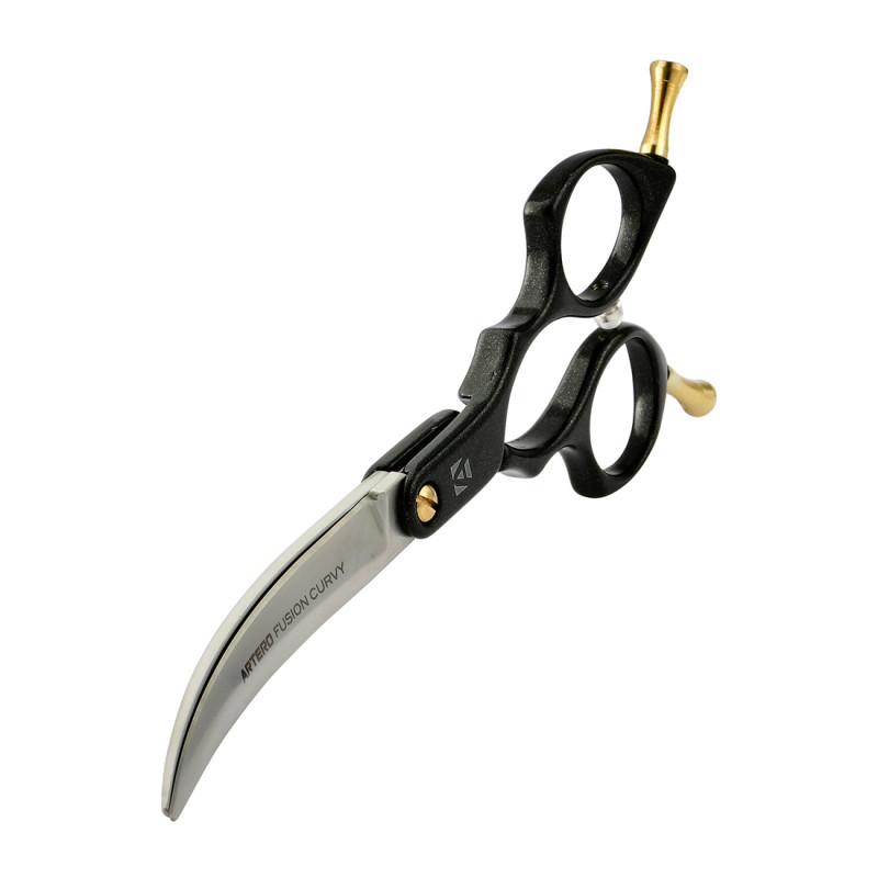 Artero Fusion Curvy Black – Profi Extra-gebogene Hundeschere mit schwarzem Griff