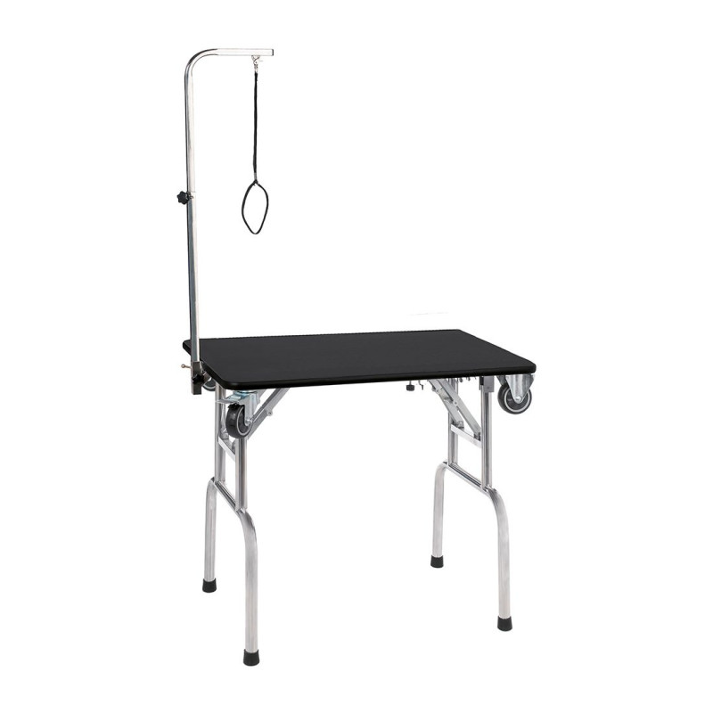 Artero Mesa Plegable – klappbarer Trimmtisch mit Rollen und Arm, Höhe 76 cm