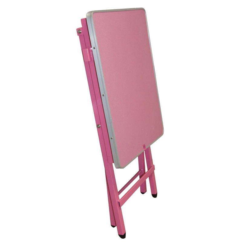 Groom-X Ringside Table Pink – side view / folded position