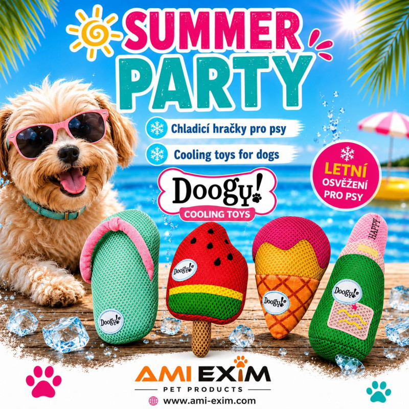 Doogy Summer Party Kühlspielzeug-Set für Hunde mit 4 sommerlichen Spielzeugen