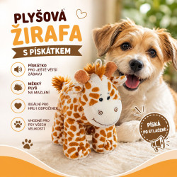 Plüsch-Giraffe mit Quietscher für Hunde