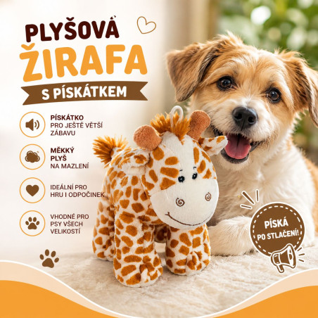 Girafe en peluche avec couineur pour chien
