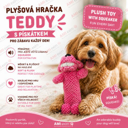 Jouet Teddy en peluche avec couineur pour chien