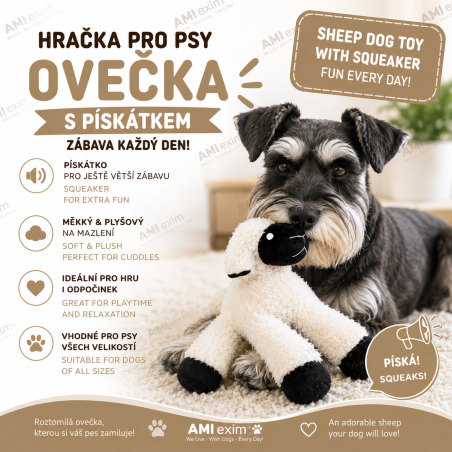 Hundespielzeug Schaf mit Quietscher
