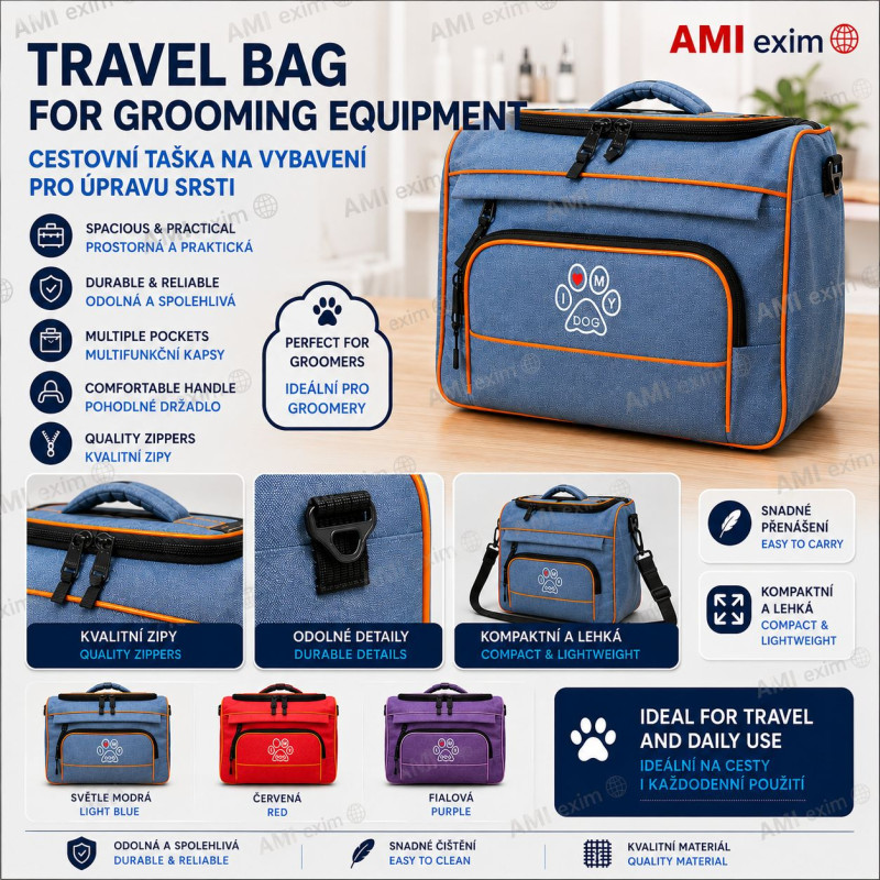 Travel bag for grooming equipment 40 × 26 × 28 cm