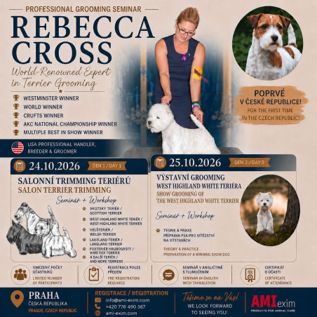 Rebecca Cross – Séminaire international et atelier pratique de toilettage des terriers à poil dur | Prague 2026