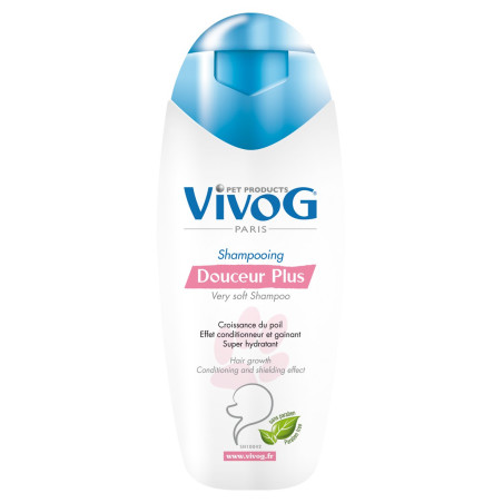 Vivog Shampooing professionnel pour chien – Douceur Plus – Croissance du poil & hydratation intense
