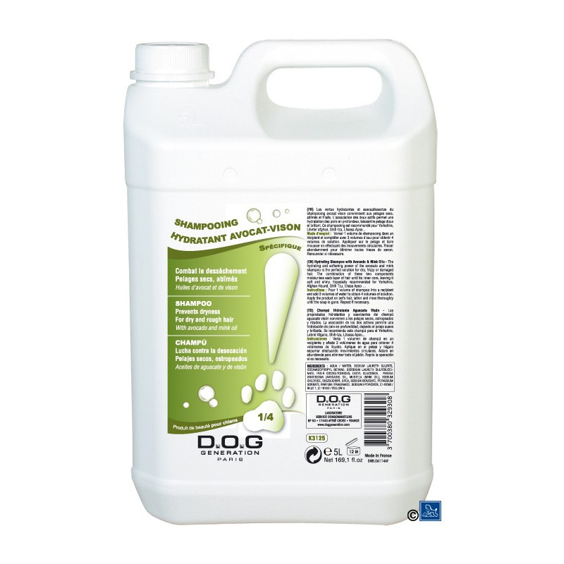 Dog Generation Feuchtigkeitsspendendes Hundeshampoo – mit Avocado- und Nerzöl